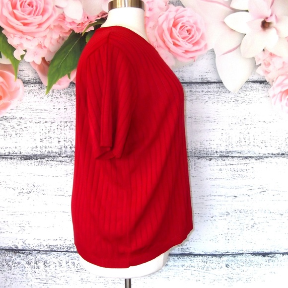 Alfred Dunner Red Short Sleeve Sweater Size 3X - Picture 5 of 8